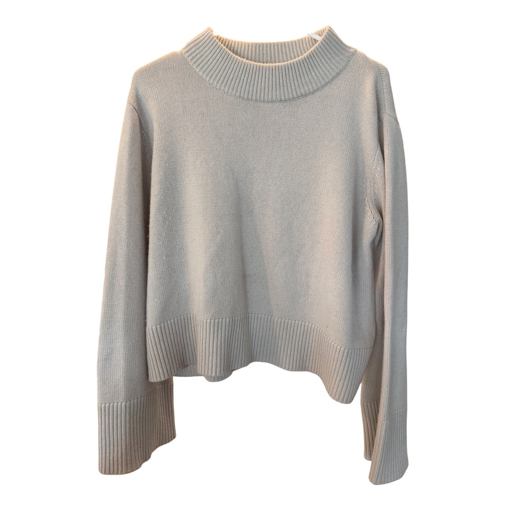 The Reset R Label Oatmeal Mock Neck Knit Sweater Womens Medium Relaxed Fit